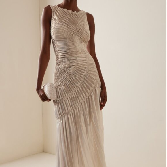 Georgia Hardinge Dresses & Skirts - Georgia Hardinge Fossil Dress | Ivory Metallic | US 14